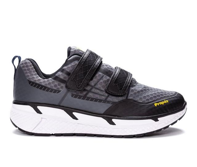Men's Propet Ultra Strap Walking Shoes in Grey/Black color