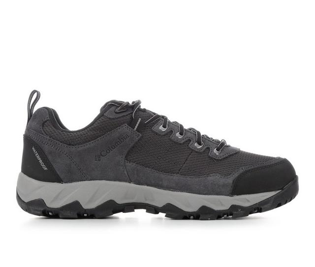 Men's Columbia Valley Pointe Low Waterproof Hiking Shoes in Grey/Black color