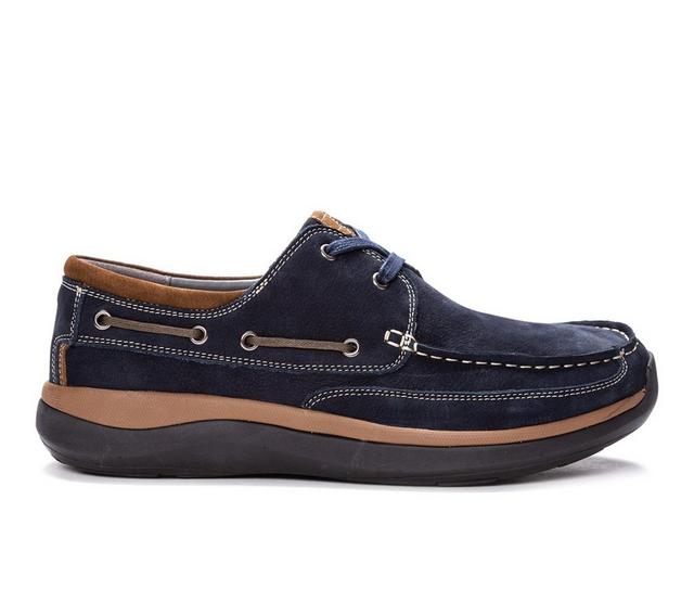 Men's Propet Pomeroy Boat Shoes in Navy color