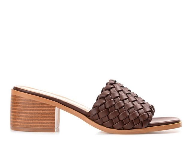 Women's Journee Collection Fylica Dress Sandals in Brown color
