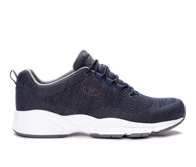 Men's Propet Stability Fly Sneakers in Navy/Grey color