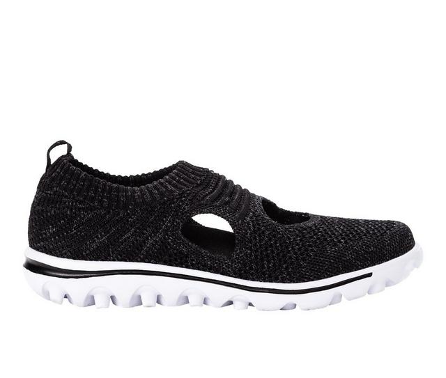 Women's Propet TravelActiv Avid Slip-On Sneakers in Black color