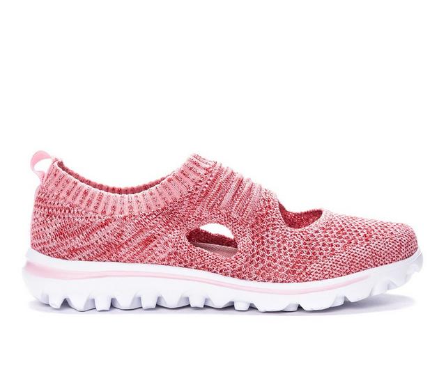 Women's Propet TravelActiv Avid Slip-On Sneakers in Pink/Red color