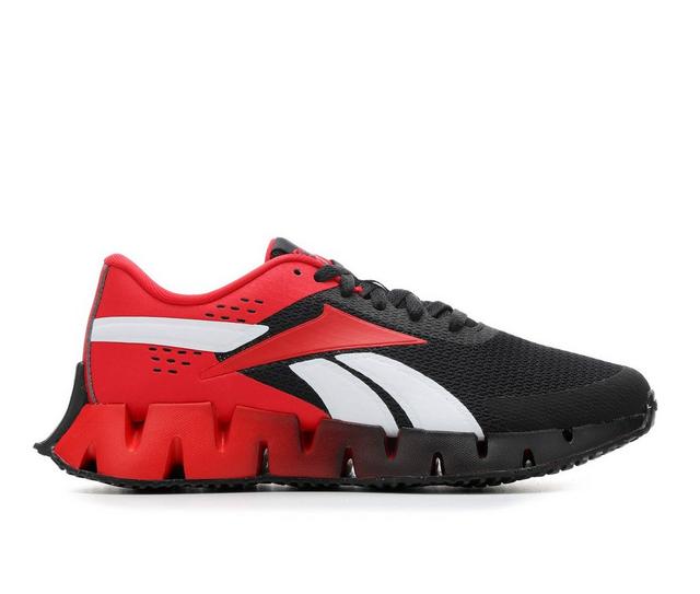 Boys' Reebok Big Kid Zig Dynamica 2.0 Running Shoes in Bk/Wh/Red/Fade color