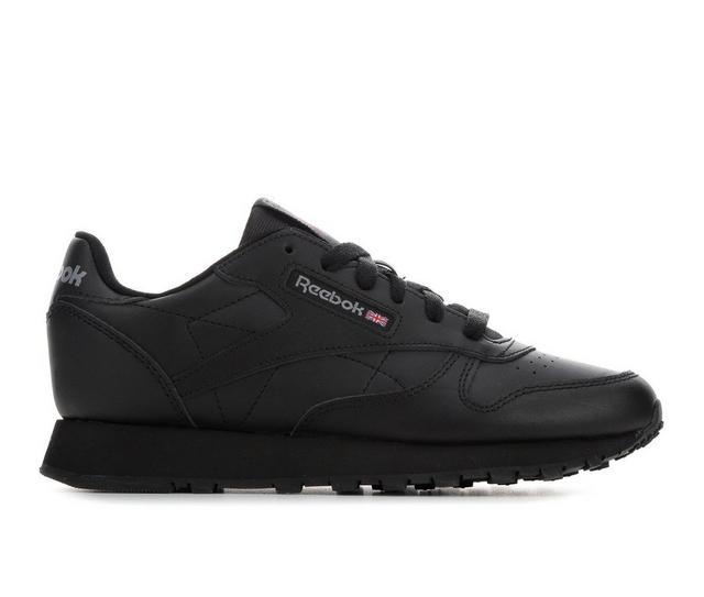 Boys' Reebok Big Kid Classic Leather Sneakers in Black/Black color