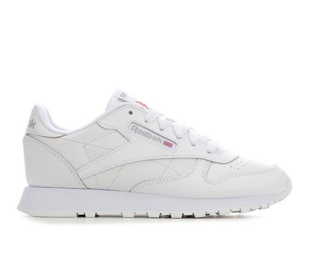 Boys' Reebok Big Kid Classic Leather Sneakers in White/White color