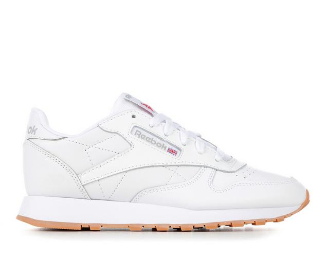 Boys' Reebok Big Kid Classic Leather Sneakers in White/Gum color