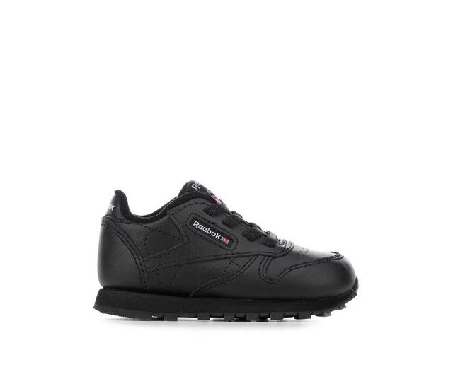 Kids' Reebok Infant & Toddler Classic Leather Sneakers in Black/Black color