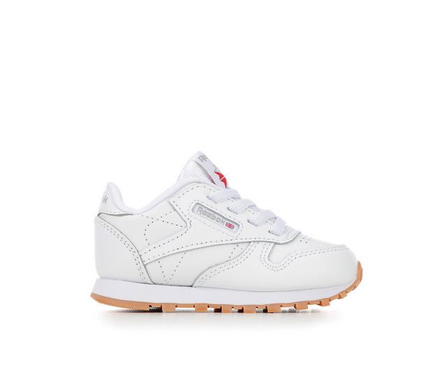 Kids' Reebok Infant & Toddler Classic Leather Sneakers in White/Gum color