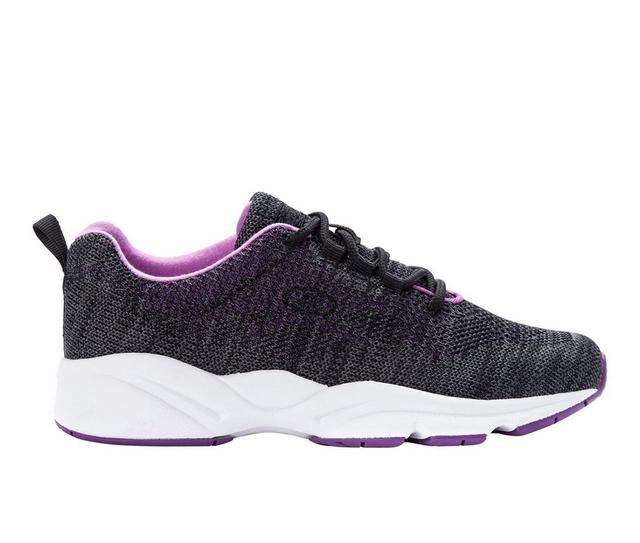 Women's Propet Stability Fly Sneakers in Black/Berry color
