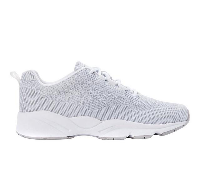 Women's Propet Stability Fly Sneakers in White/Silver color