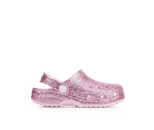 Girls' Crocs Toddler Classic Glitter 2 Clogs in Pink Milk color