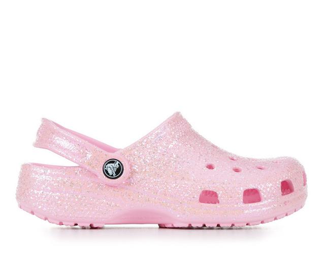 Girls' Crocs Little Kid & Big Kid Classic Glitter 2 Clogs in Flamingo color