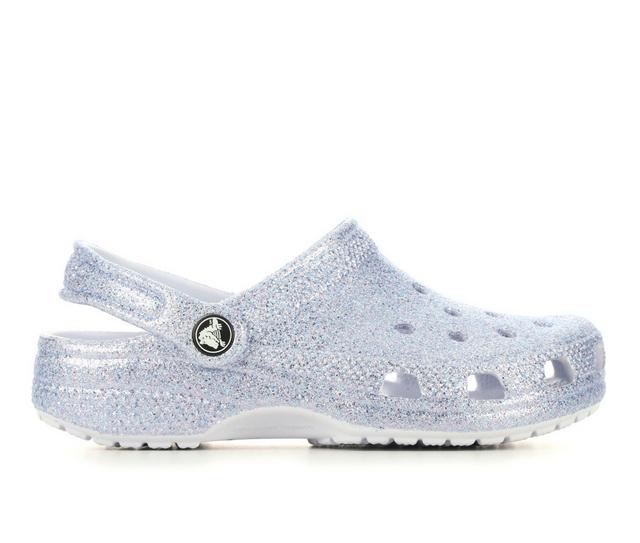 Girls' Crocs Little Kid & Big Kid Classic Glitter 2 Clogs in Frosted color