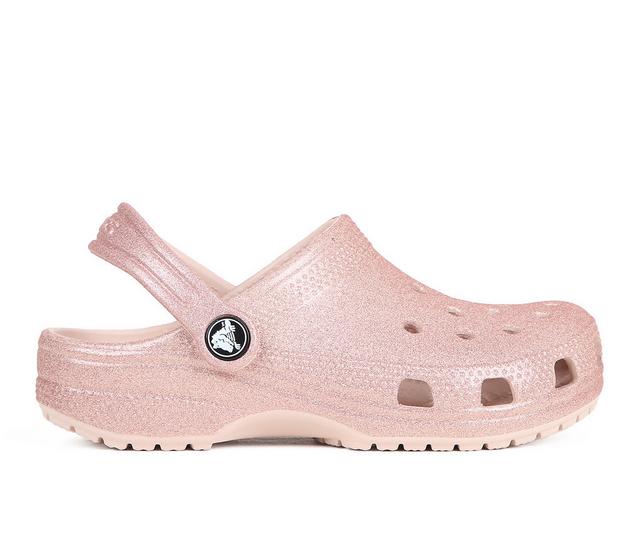 Girls' Crocs Little Kid & Big Kid Classic Glitter 2 Clogs in Quartz color