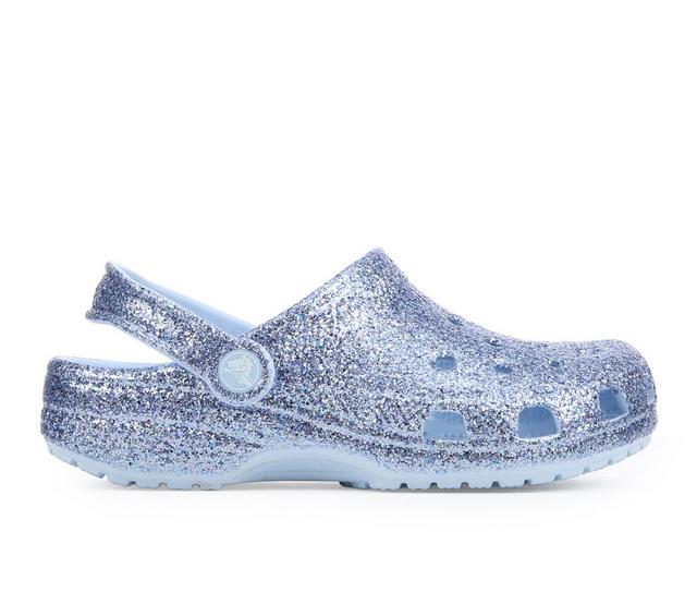 Girls' Crocs Little Kid & Big Kid Classic Glitter 2 Clogs in Blue Frost color