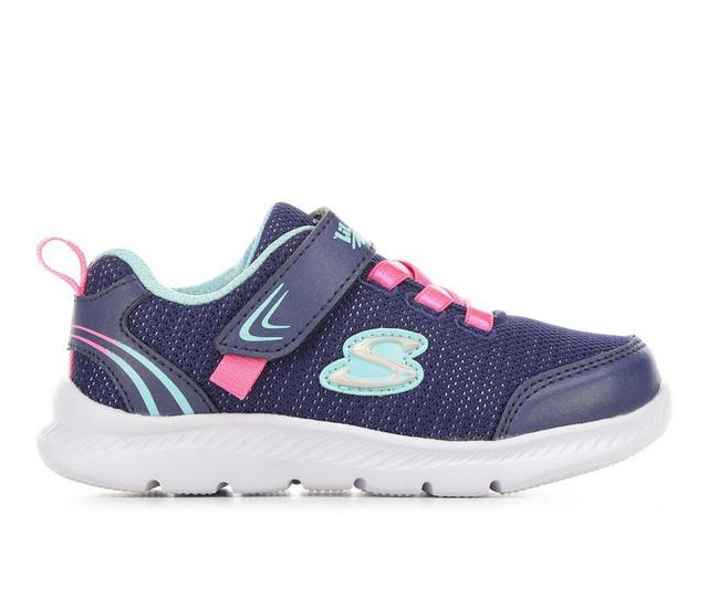 Girls' Skechers Toddler & Little Kid Comfy Flex 2.0 Running Shoes in Navy/Pink color