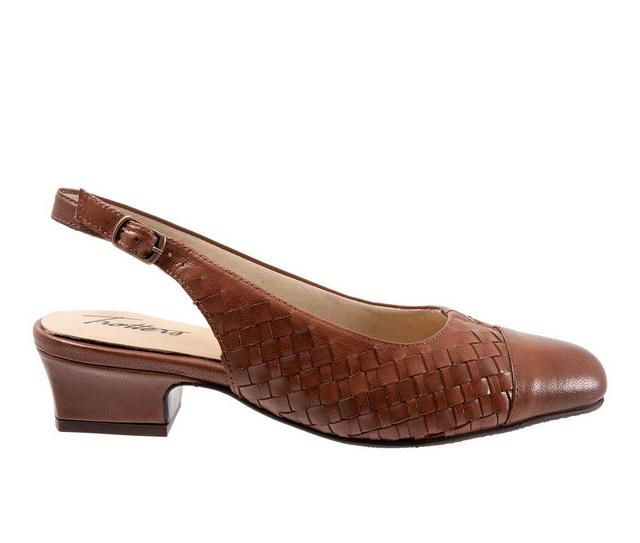 Women's Trotters Dea Woven Slingback Pumps in Luggage color