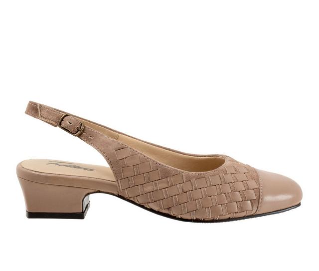 Women's Trotters Dea Woven Slingback Pumps in Taupe color