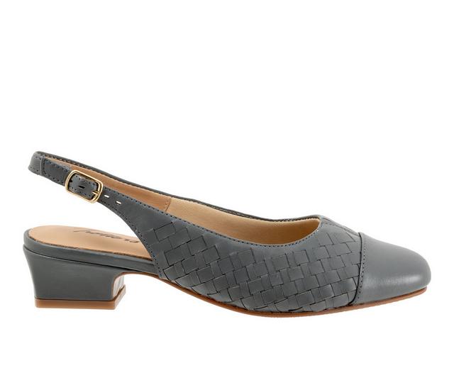 Women's Trotters Dea Woven Slingback Pumps in Mid Grey color