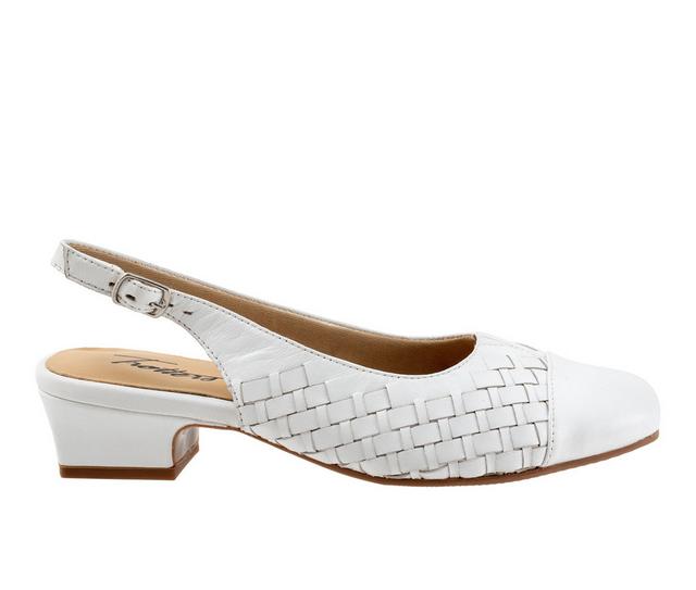 Women's Trotters Dea Woven Slingback Pumps in White color