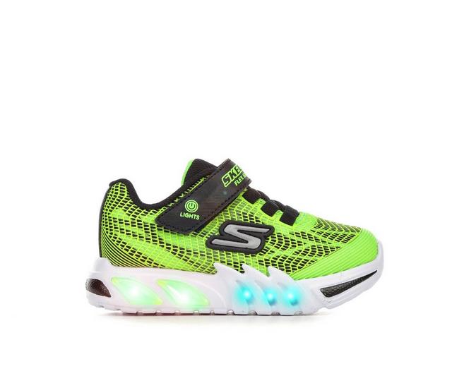 Boys' Skechers Toddler Flex Glow Elite Light-Up Sneakers in Lime/Black/Wht color