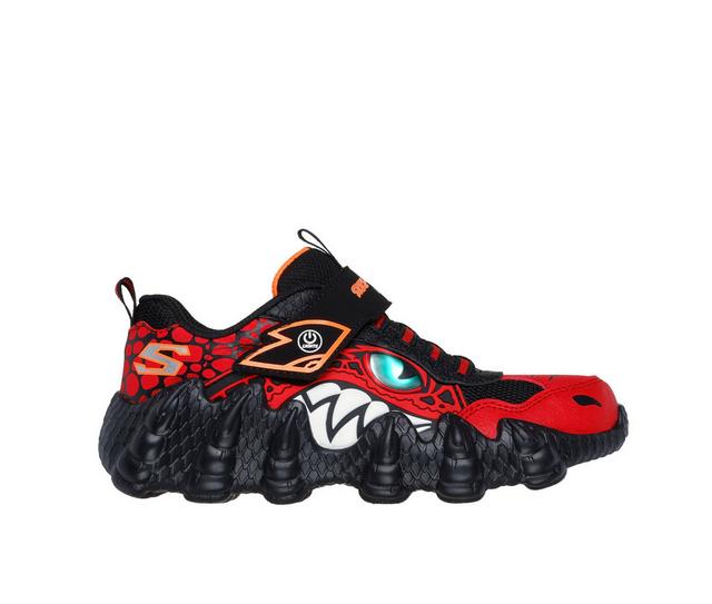 Boys' Skechers Little Kid & Big Kid Skech-O-Saurus Dinosaur Light-Up Sneakers in Red/Black color