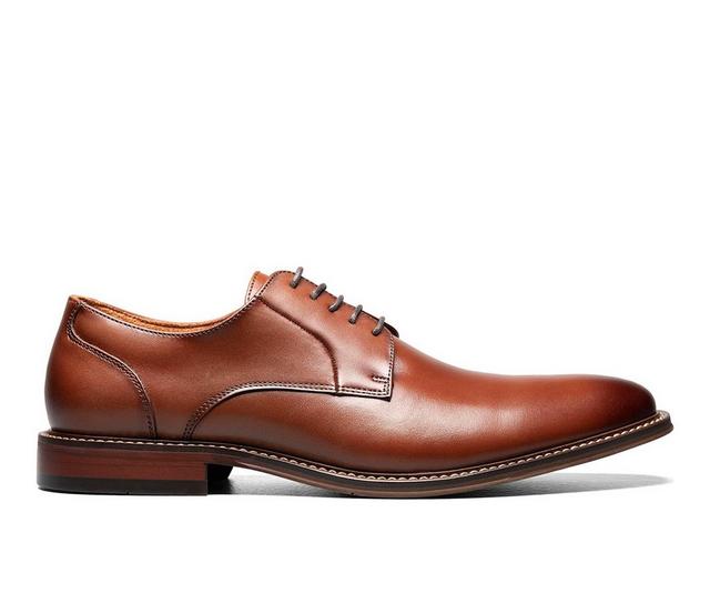 Men's Stacy Adams Marlton Plain Toe Oxfords in Cognac color