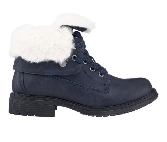 Women's GC Shoes Trudie Combat Boots in Navy color