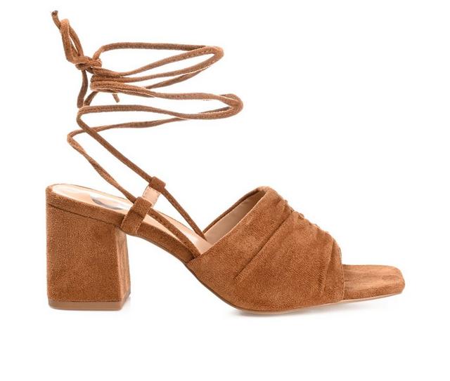 Women's Journee Collection Felisity Dress Sandals in Cognac color