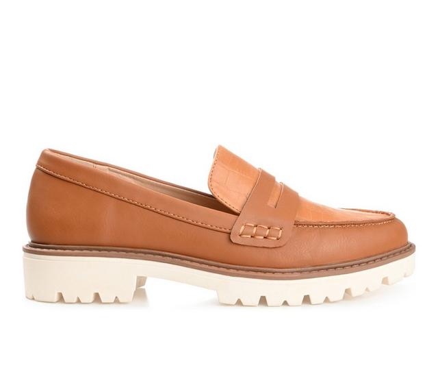Women's Journee Collection Kenly Lugged Loafers in Tan color