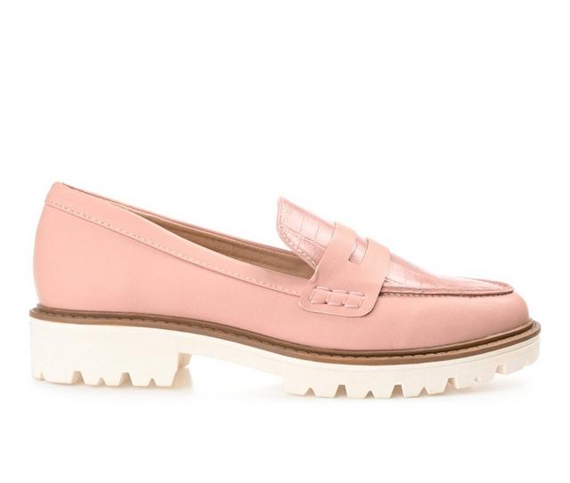Women's Journee Collection Kenly Lugged Loafers in Blush color