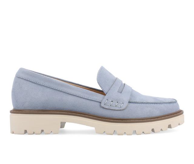 Women's Journee Collection Kenly Lugged Loafers in Blue color