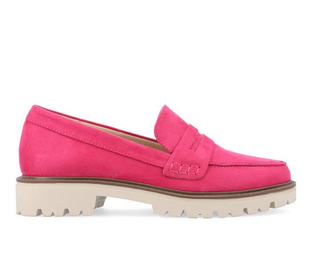 Women's Journee Collection Kenly Lugged Loafers in Pink color