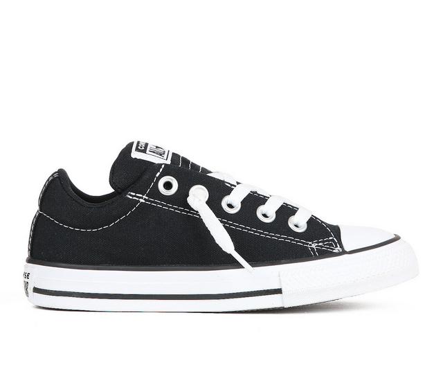 Kids' Converse Little Kid Chuck Taylor All Star Street Ox Slip-On Sneakers in Black/White color