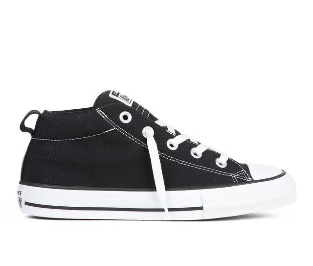 Kids' Converse Big Kid Chuck Taylor All Star Street Mid Slip-On Sneakers in Black/White color