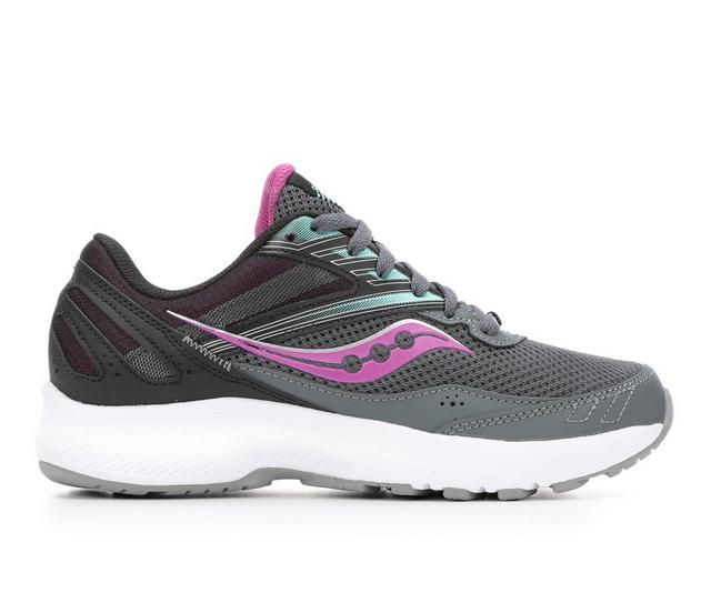 Women's Saucony Cohesion 15 Sustainable Running Shoes in Shadow/Razzle color