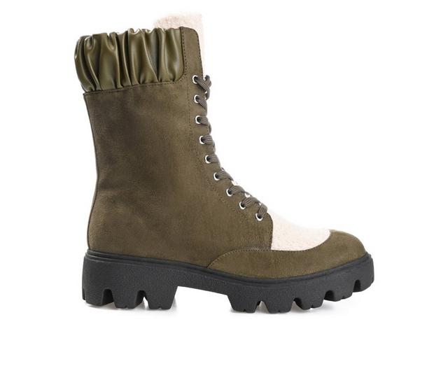 Women's Journee Collection Elinor Booties in Olive color