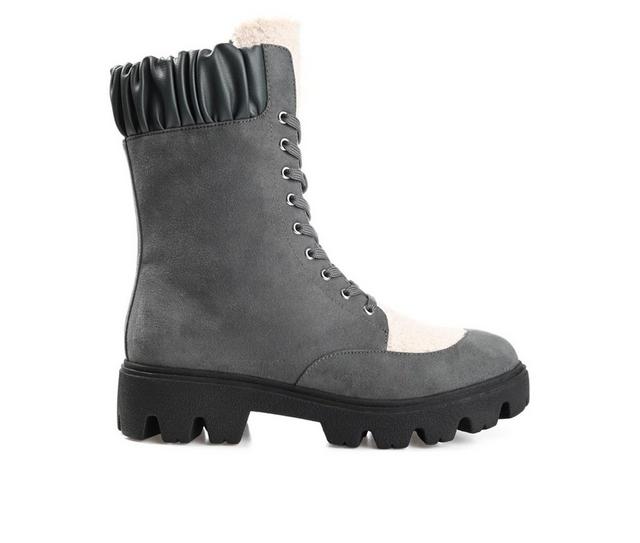 Women's Journee Collection Elinor Booties in Grey color