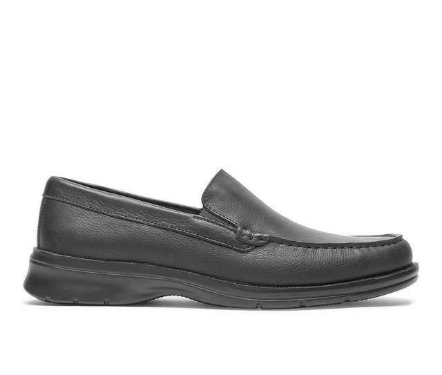 Men's Rockport Palmer Venetian Loafers in Black Tumbled color