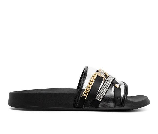 Women's Juicy Styx Slide Sandals in Black color