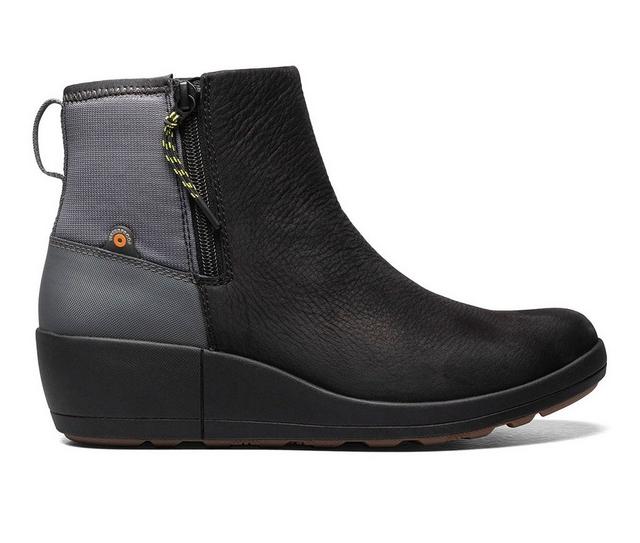 Women's Bogs Footwear Vista Rugged Zip-Up Rain Booties in Black color