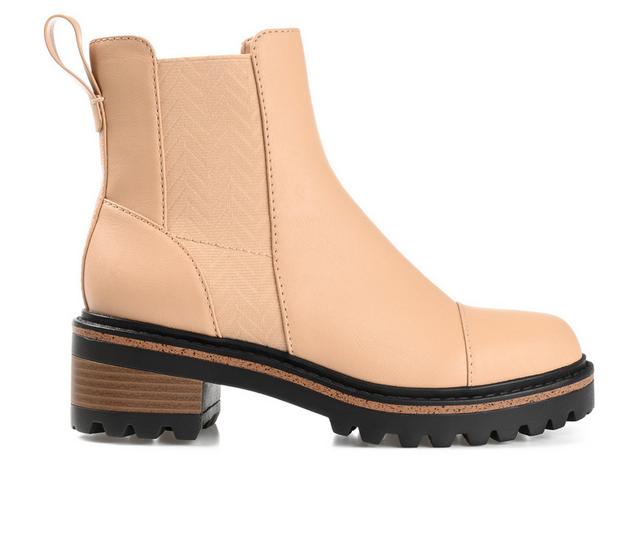 Women's Journee Collection Mirette Lugged Chelsea Boots in Natural color