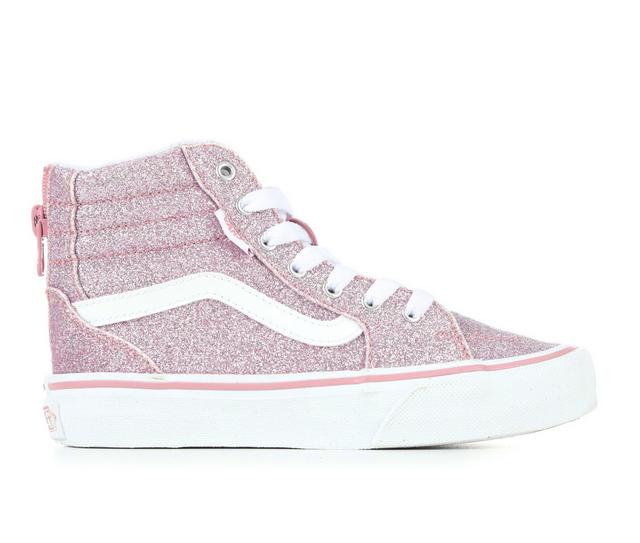 Girls' Vans Little Kid & Big Kid Filmore Hi Zip High-Top Sneakers in Glitter Mauve color