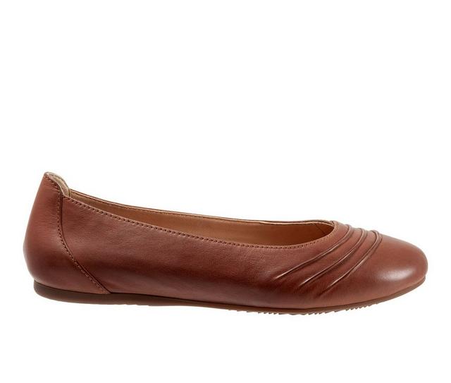 Women's Softwalk Safi Flats in Cognac color