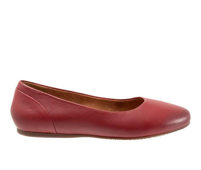 Women's Softwalk Shiraz Flats in Dark Red color