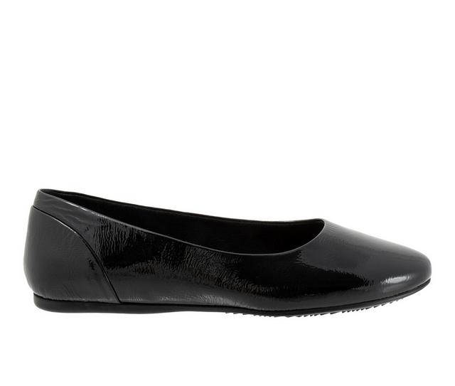 Women's Softwalk Shiraz Flats in Black Patent color