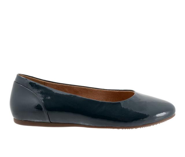 Women's Softwalk Shiraz Flats in Navy Patent color