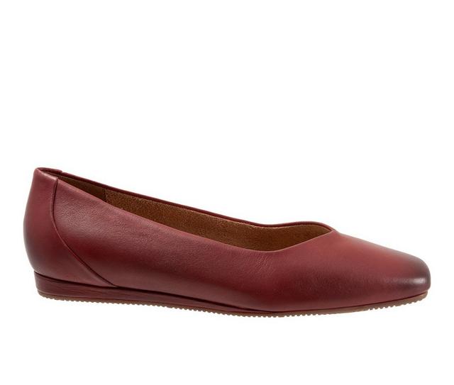 Women's Softwalk Vellore Flats in Dark Red color