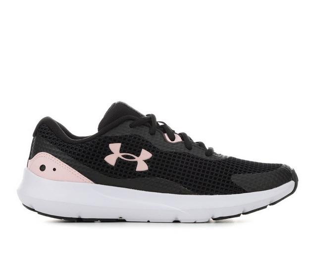Women's Under Armour Surge 3 Running Shoes in Black/Pink color